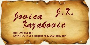 Jovica Kazaković vizit kartica